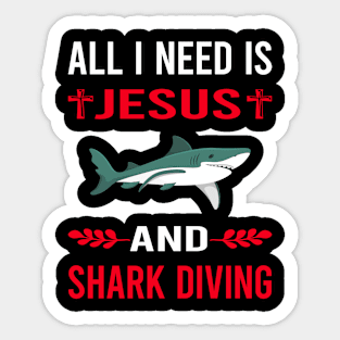 I Need Jesus And Shark Diving Diver Sticker